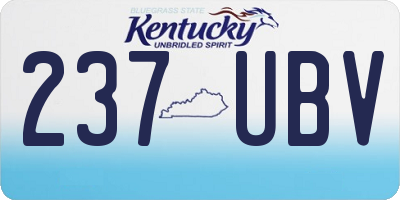 KY license plate 237UBV
