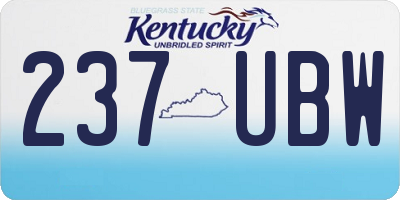 KY license plate 237UBW