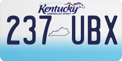 KY license plate 237UBX