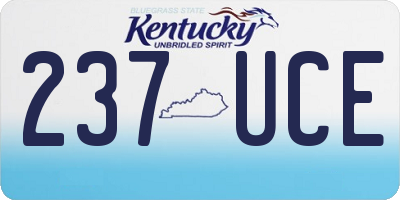 KY license plate 237UCE