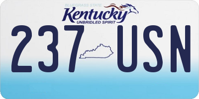 KY license plate 237USN