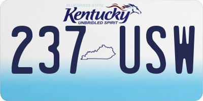 KY license plate 237USW