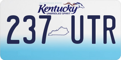 KY license plate 237UTR