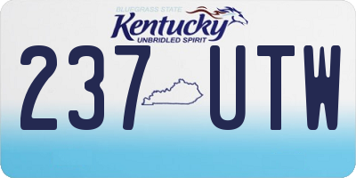 KY license plate 237UTW