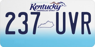 KY license plate 237UVR