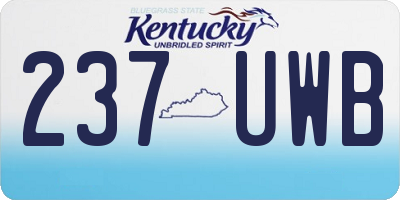 KY license plate 237UWB