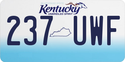 KY license plate 237UWF
