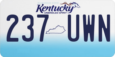 KY license plate 237UWN