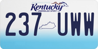 KY license plate 237UWW
