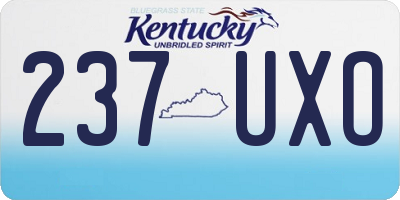 KY license plate 237UXO