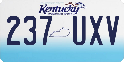 KY license plate 237UXV