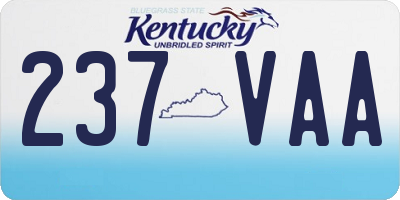 KY license plate 237VAA