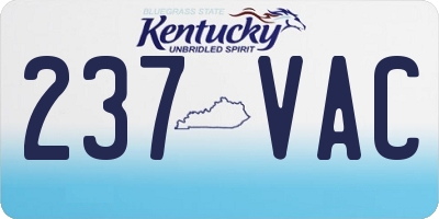 KY license plate 237VAC