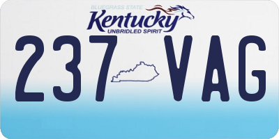 KY license plate 237VAG