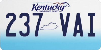 KY license plate 237VAI