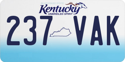 KY license plate 237VAK