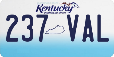 KY license plate 237VAL