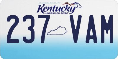 KY license plate 237VAM