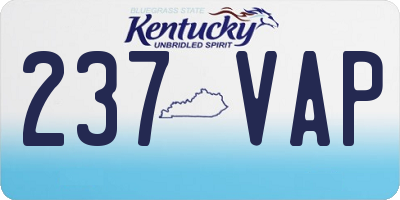 KY license plate 237VAP