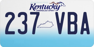 KY license plate 237VBA