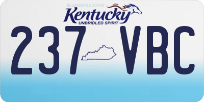 KY license plate 237VBC