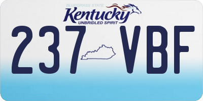KY license plate 237VBF