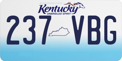 KY license plate 237VBG
