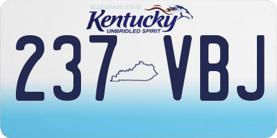 KY license plate 237VBJ