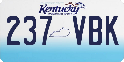 KY license plate 237VBK