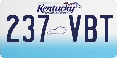 KY license plate 237VBT