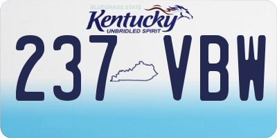 KY license plate 237VBW