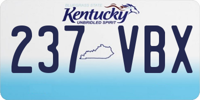 KY license plate 237VBX
