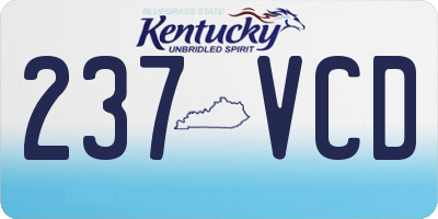 KY license plate 237VCD