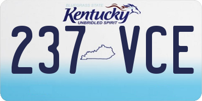 KY license plate 237VCE