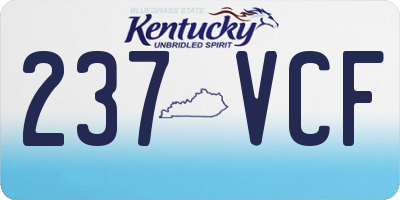 KY license plate 237VCF