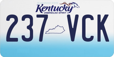 KY license plate 237VCK