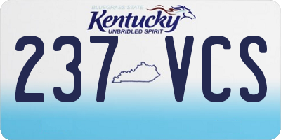KY license plate 237VCS