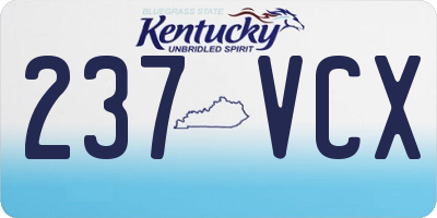 KY license plate 237VCX