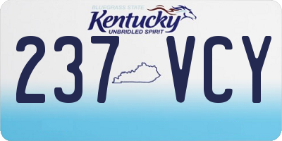 KY license plate 237VCY