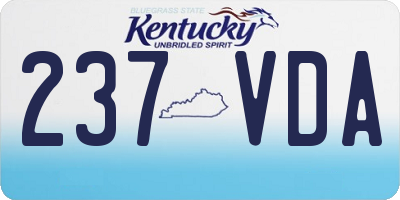 KY license plate 237VDA