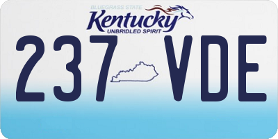 KY license plate 237VDE