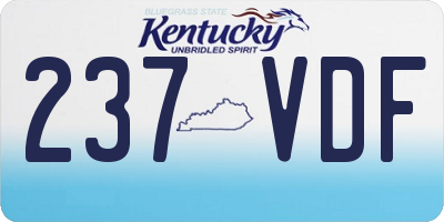 KY license plate 237VDF