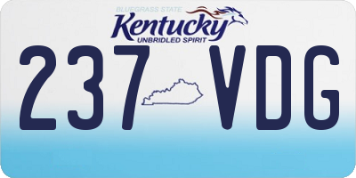 KY license plate 237VDG