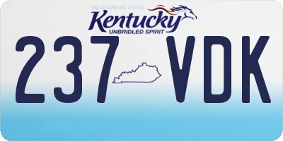 KY license plate 237VDK