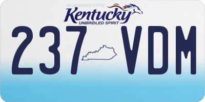 KY license plate 237VDM