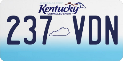 KY license plate 237VDN