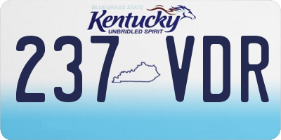 KY license plate 237VDR