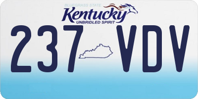 KY license plate 237VDV