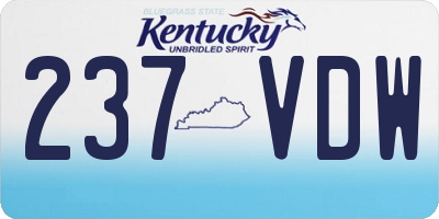 KY license plate 237VDW