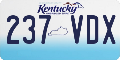 KY license plate 237VDX
